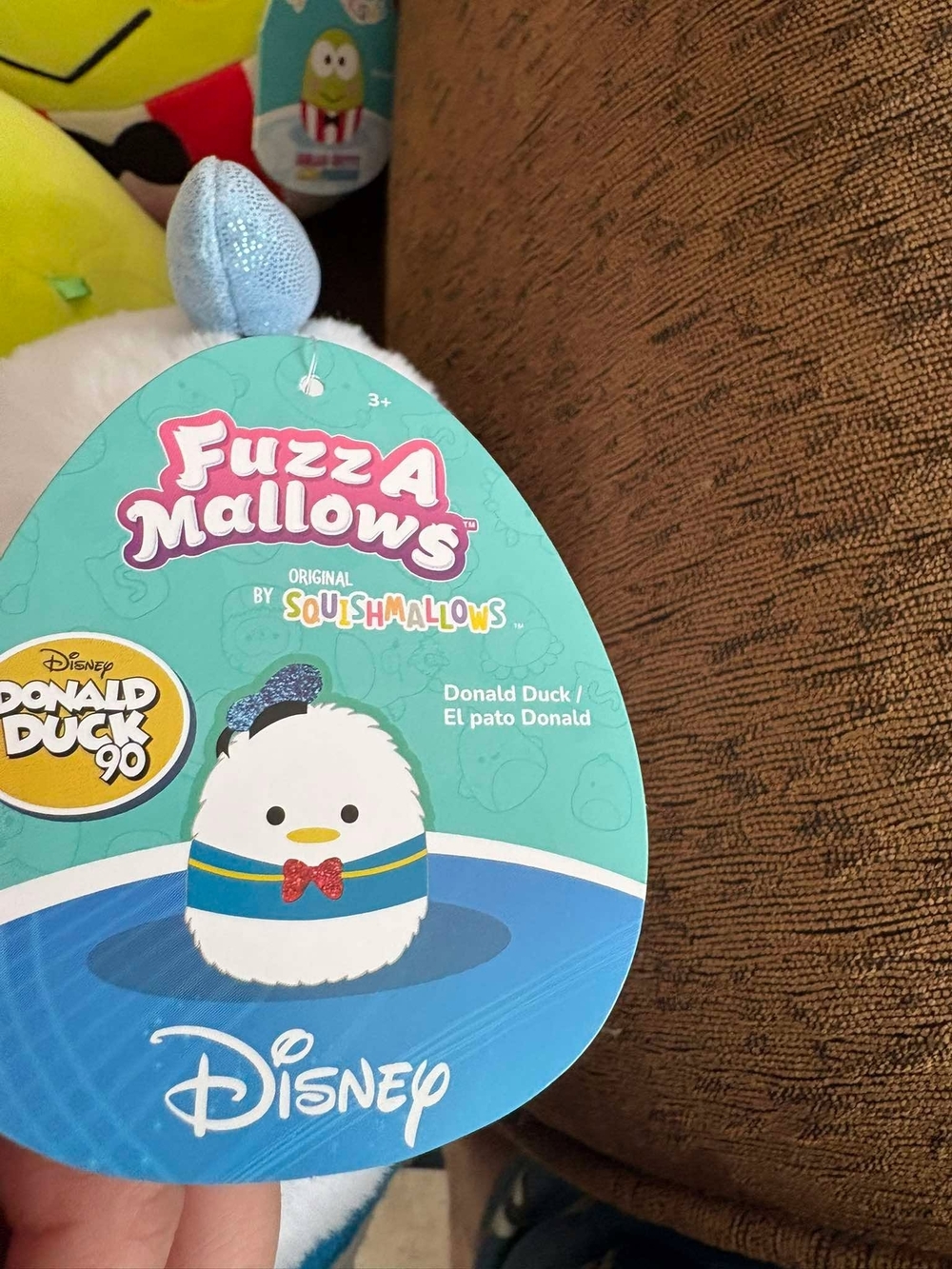 Fuzz A Mallows Disney Donald Duck Plush Tag - Aqua Blue & White